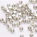 Pawkyjar Crystal Glass Claw Rhinestones Sew on Rhinestone for Crafts Clothes Wedding Dress 3mm 1440 Pcs