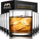 Unbreakable Tritan Plastic Whiskey Glasses | Shatterproof Double Rocks | Dishwasher-Safe | BPA-free | Perfect for Cocktail Bourbon | 12.5 oz, Set of 8