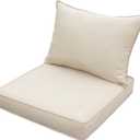 Generic Outdoor Patio Furniture Replacement Cushions,25X25X5 Inch Deep Seat Chair Seat Back Cushion Set,All Weather Breathable Sectional Cushions for Patio Furniture Couch Loveseat,Beige Sand