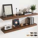 48 Inch Floating Shelves for Wall 2 Pack, 8"D Wood Grain Bathroom Shelves, 48"Wx8"Dx1.4"H, 2Pack