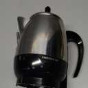 Farberware Electric Coffee Percolator, FCP240, Stainless Steel Basket, Automatic Keep Warm, No-Drip Spout, 4 Cup, Black/Silver