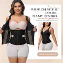 SHAPSHE Waist Trainer Corset for Women Tummy Control Sport Workout Body Shaper Vest for Women Postpartum Gym Zipper and Hooks (Black, M)