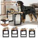 Dog Bowls Elevated, 4 Height (9.6" to15) & Angle (0-20) Adjustable Raised Dog Bowl Stand, Elevated Dogs Bowl for Medium to Large Sized, Bamboo Feeding Station with 2X 10cups Stainless Steel Dishes