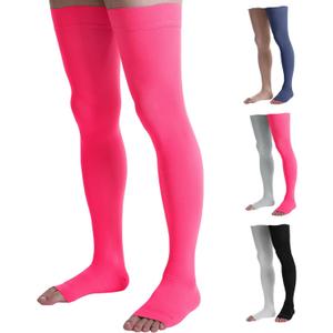 Doc Miller Thigh High Compression Socks - Open Toe, 20-30mmHg for Varicose Veins, Calf, Leg & Ankle Support, Pregnancy & Maternity Stockings, Small to Plus Size