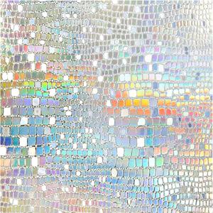 rabbitgoo Window Privacy Film Rainbow Window Film, Mosaic Decorative Stained Glass Cling, Removable Static Cling Tint UV Blocking, Non-Adhesive Privacy Covering, 35.4 x 118.1 inches (Irregular)