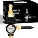 RX WELD Helium Latex Balloon Filler Air Flow Inflator Regulator 0-3000 PSI with Gauge for CGA580 Tank Valve