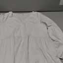 Amoretu Womens Tunic Dress Long Sleeve V Neck Casual Loose Flowy Swing Shift Dresses, M White