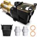 W3SP2607X10 Super Pump Pool Pump 230V, 1 HP 50Hz High Speed Pool Pump, Single Speed Replacement for SP2607X10, Fits all In-Ground Pool or Spas