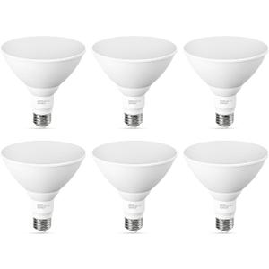 Soft White PAR38 LED Flood Light Bulbs Outdoor, 3000K Warm Glow, 13W, 100W Equivalent, 1050 Lumens, Dimmable Waterproof E26 Bulb for Patio, Porch, Yard, 6 Pack