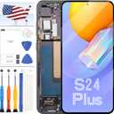 AMOLED for Samsung Galaxy S24+ Plus 5G Screen Replacement,LCD Screen for Samsung S24 Plus SM-S926u S926a S926w LCD Display Touch Screen Digitizer Assembly Repair Kit with Frame[US Version] (Black)