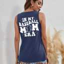 Baseball Mom Shirt Tank Tops Baseball Love Graphic Tee Shirts Women Summer Casual Loose Sleeveless Shirt (Blue, XL)
