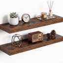 Dreamland 24Inch Floating Shelves for Wall 6.7" Deep Rustic Brown Set of 2
Wall Shelves for Bathroom, Bedroom, Living Room, Kitchen, Deep Wall Mount Wood Storage Display for Home Decor 24" x 6.7"