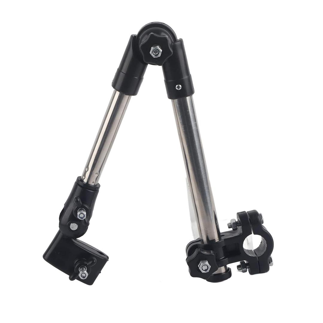Umbrella Holder, 360 Adjustable Stainless Steel Portable Umbrella Stretch Mount Supporter Umbrella clamp for Chair, Chair Wheelchair (Black)