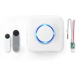 Wireless Doorbell Chime - Compatible with Google Nest Doorbell (Wired, 2nd Gen& 3rd Gen) and Google Nest Doorbell (Battery) with Wired Transmitter (1 Video Doorbell Extender 1 Receiver