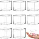 Blulu 8 Pcs Clear Acrylic Box with Lid Plastic Jewelry Mini Storage Box Mini Cube Containers for Candy and Tiny Jewelry Easter Party Favor(2.2 x 2.2 x 2.2 Inch,Classic Style)