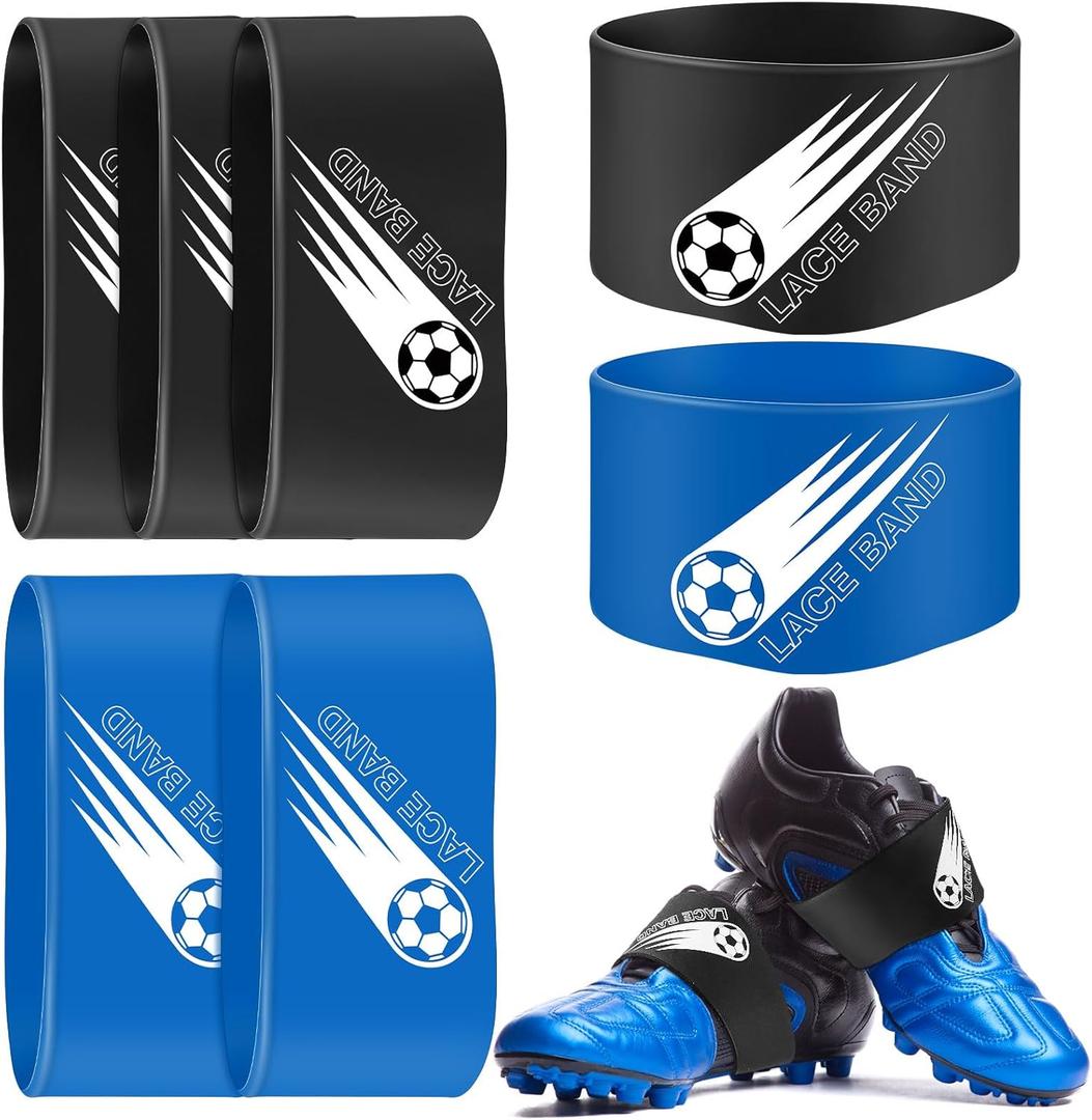 Jecery 10 Pieces Soccer Cleat Lace Cover Soccer Shoe Band Youth Adult Protector Elastic Shoe Laces Rubber Covers