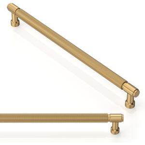10 Pack Champagne Bronze Knurled Cabinet Pulls 10 Inch(254mm) Kitchen Cabinet Handles Cabinet Hardware Drawer Pulls