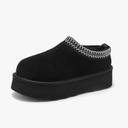 SMajong Women Platform Slippers Mini Snow Boots Thickened Flat Boot Fur Lined Shoes Home Slipper Winter Casual Shoes 37