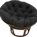 Papasan Round Chair Cushion, Thickened Soft Egg Chair Cushions Replacement, Hanging Swing Seat Pads for Outdoor Indoor Garden Patio (Without Seats) (52inX52in, Black)