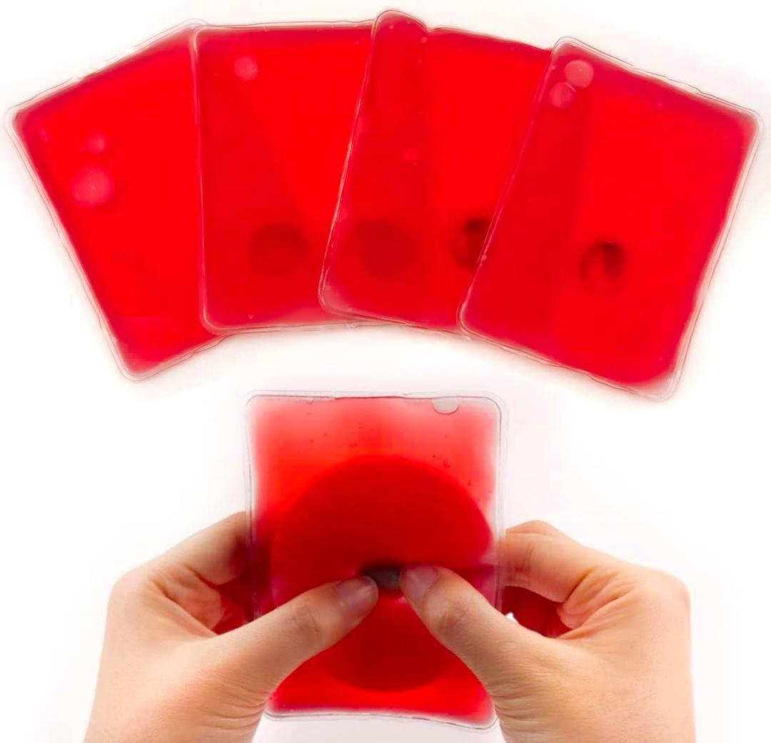Reusable Click Instant Heat Packs, Pocket Hand Warmers, Snap It Hot/Cold Gel Heating Pad for Adults & Kids, Instant Hot Pad, Hot Compress, Hand Click Gel Warmers for Body 4 Packs
