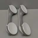 LEVERLOC Grab Bars for Bathtubs and Showers 2 Pack Suction Grab Bar, Heavy Duty 12 Inch Shower Handle Removable Bath Handrails for Seniors and Elderly, Bathroom Safety Grip No Drilling Waterproof Grey (Gray)