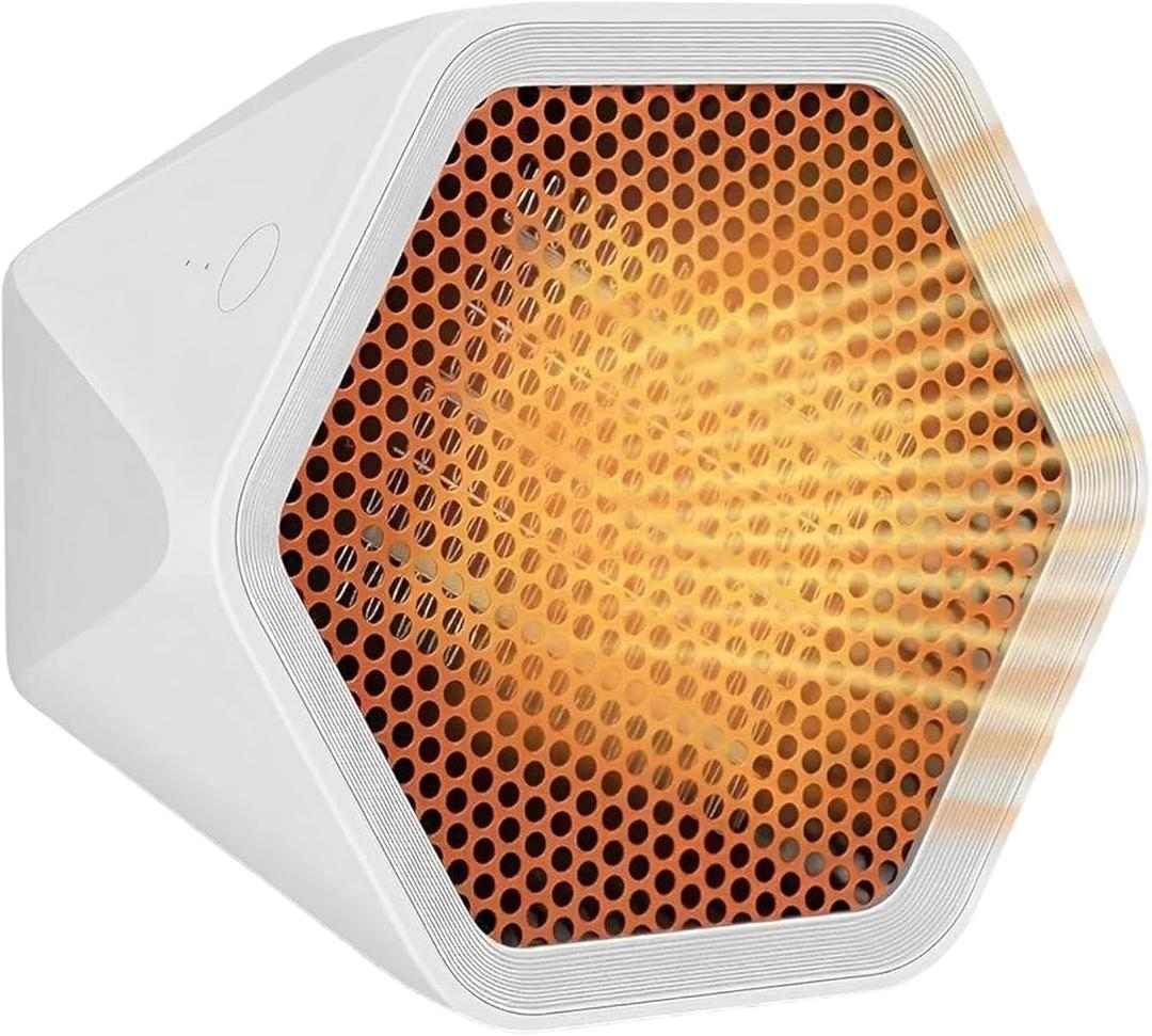 Small Space Heater for Office - Rapid Heating Portable Heater Indoor - Small and Quiet Mini Desk Electric Heaters for Indoor Use - Energy Efficient Ceramic Space Heaters for Bathroom & Bedroom (White)