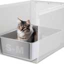 Litter Box Shield,17.5"x13.7"x13"H Large Litter Box Splash Guard Without Leakage, High Sided Cat Litterbox Pee Shields Easy Clean for Pet Cat/Kitty/Kitten(Without Pan)