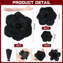 Giant Paper Flowers Artificial Large Paper Flower Decoration for Handcrafted Wall Backdrop Christmas Mexican Wedding Graduation Bridal Shower Birth Party Supplies(Black,24 Pcs)