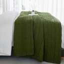 Sanracie Cotton Oversized King Bedspread Quilt(120"x120"),Olive Green Waffle Quilt Coverlet Set 3Pcs Extra Large King Quilt Bedding Set,Farmhouse Coverlet Quilt Set Shabby Vintage Chic Bedding