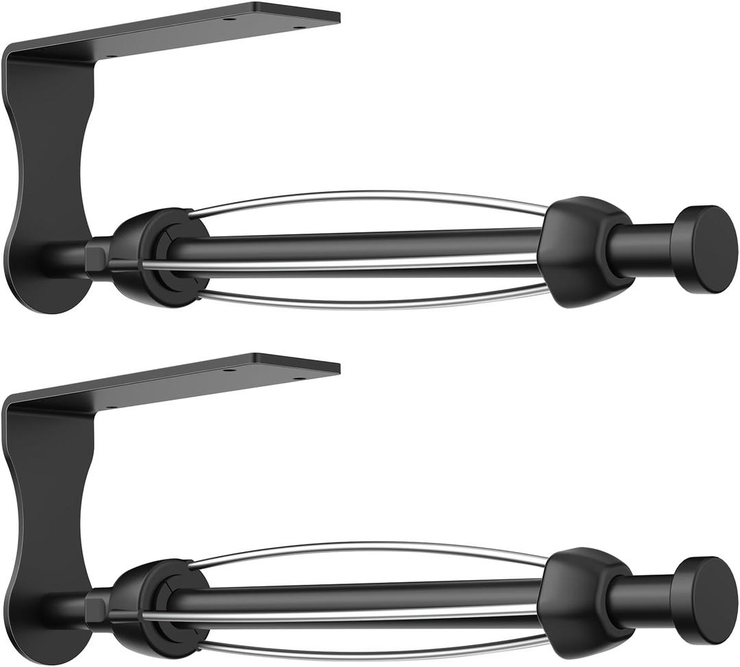 SetSail Paper Towel Holder Under Cabinet Easy Tear Wall Mount Self-Adhesive or Drilled for Kitchen Bathroom Black 2 Packs