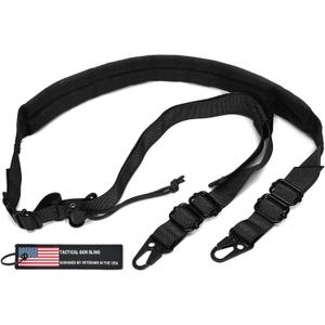WarBull 2 Point Rifle Sling, Quick Adjust Gun Sling with HK Hook, Soft Shoulder Pad Traditional Sling for Rifle Shotgun Camera Crossbow Hunting Shooting and Outdoor Sports with Keychain Gift