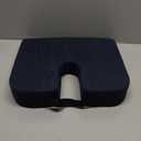 DMI Gradual Slope Seat Cushion for Coccyx, Sciatica and Tailbone Pain Used With Dining Room Chairs, Desk Chairs, Thin Car or Wheelchair Cushions, Machine Washable-Cover, 15 Inch, Navy