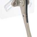 HOME&I Adhesive Kick Down Door Stopper,No Drilling Large Self Adhesive Plate,Height-Adjustable Rubber Foot (1, 6-Inch/Nickel)