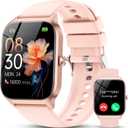 Smart Watch for Men Women, 1.85" HD Fitness Tracker with Bluetooth Calls/Messages, IP68 Waterproof, 115+Sports Modes, 24/7 Heart Rate/Sleep Fitness Watch Compatible with iOS/Android, Lotus Root Pink