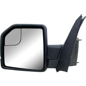 Replacement Driver Left Side Door Mirror Manual Folding Power Glass No Heated No Signal Light Textured Back Cover For Ford F-150 from 2015 to 2020 (Driver (LH) Side)