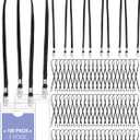 Patelai 100 Pack Double Clip Lanyards Bulk Face Mask Lanyard Twist Free 2 Hook Design Adjustable Badge Neck Strap for ID Name Badge Holder Back to School Conference Office Class Essential (Black)