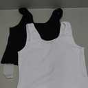 2Piece Crop Tops for Women, U Neck Sleeveless Tank Tops, Basic Cropped Racerback Going Out Tops Athletic Sports Shirts (Small, Black+white)