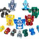 7 Pcs Mini Car Robot Toys, 3 Inch 2 in 1 Model Action Figures, Birthday Party Gifts Favors for Boys Age 5-12