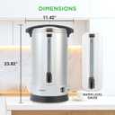 NutriChef Water Boiler and Hot Water Dispenser, 19L Electric Beverage Dispenser with Safety Lock Lid, Non-Drip Tap, Warm Function, Food Grade Stainless Steel, Home & Commercial Use, 19"x9"x9", Silver