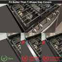 Stove Gap Covers - Stainless Steel, Stove Gap Filler | Oven Gap Cover | Heat Resistant & Easy To Clean Stove Counter Gap Cover | Gaps Filler Between Stove and Counter Guard (Black, 23.5"L, 0.9" W)
