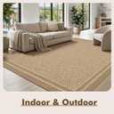 MontVoo-Outdoor Rug-Patio Rug 8x10 Polypropylene Indoor Outdoor Rug Outdoor Carpet for Patio Deck Balcony Porch, Textured Weave, Durable for High Traffic, Fade-Resistant, Boho Farmhouse Neutral Brown