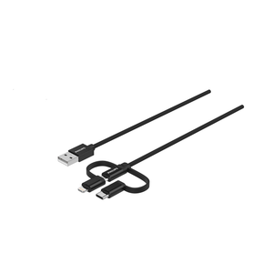 Philips 3-In-1 Braided Charge Cable USB-A To USB-C, Lightning Connector, and Micro USB 6 ft