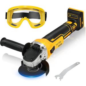Cordless Angle Grinder for Dewalt 20V Battery (No Battery) 4-1/2" Blades Brushless Grinder,3 Variable Speed Up to 10000 RPM Battery Powered Angle Grinderfor Cutting, Griding, Polishing
