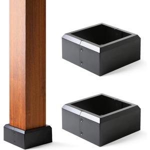 4''x4''Actual 3.5''x3.5'' Deck Post Base Cover Decorative Post Skirt Trim Aluminum Split, 2Pack