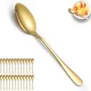 ReaNea Gold Dinner Spoons 18 Pieces, Stainless Steel Titanium Gold Plating Table Spoon, Soup Spoons, Use for Home, Restaurant, Wedding, Parties, Events, Christmax