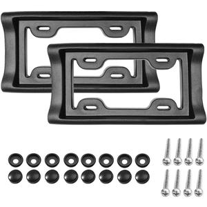 Car License Plate Bumper Guard, 2PCS 2.3" Thick Vehicle License Plate Frame Holder with Mounting Hardware, Automotive Tag Frame Bumper Protector, Universal for SUV Sedan Lorry