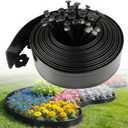 Landscape Edging Kit, 4Inch Tall x 40FT Long Flexible Garden Edging with 40 Spikes, No Dig Plastic Garden Fence for Flowerbed, Lawn, Courtyard
