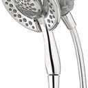 Delta 4-Setting In2ition 2-in-1 Dual Shower Head with HandHeld Spray, Chrome Detachable Shower Head with Hose, Showerhead, 1.75 GPM Flow Rate, Chrome 75486C