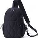 Wandering Nature Sling Bag for Women Lightweight Quilted Crossbody Bag Fits for 11" Tablet with Breathable Back Panel Anti Theft Pocket Padded Strap USB Charge Port, Ideal for Travel, Daily Use