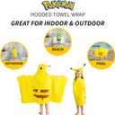 Pokemon Pikachu Bath and Beach Soft Cotton Terry Hooded Towel Wrap, 24" x 50" Franco Kids